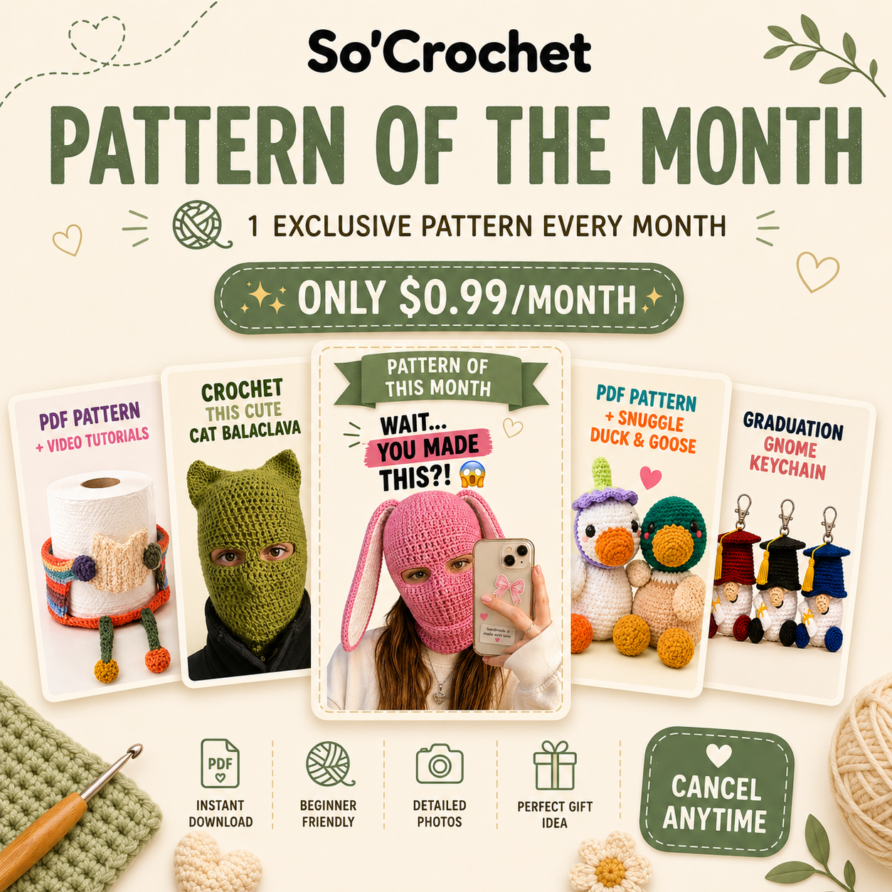 So'Crochet Pattern of the Month Subscription