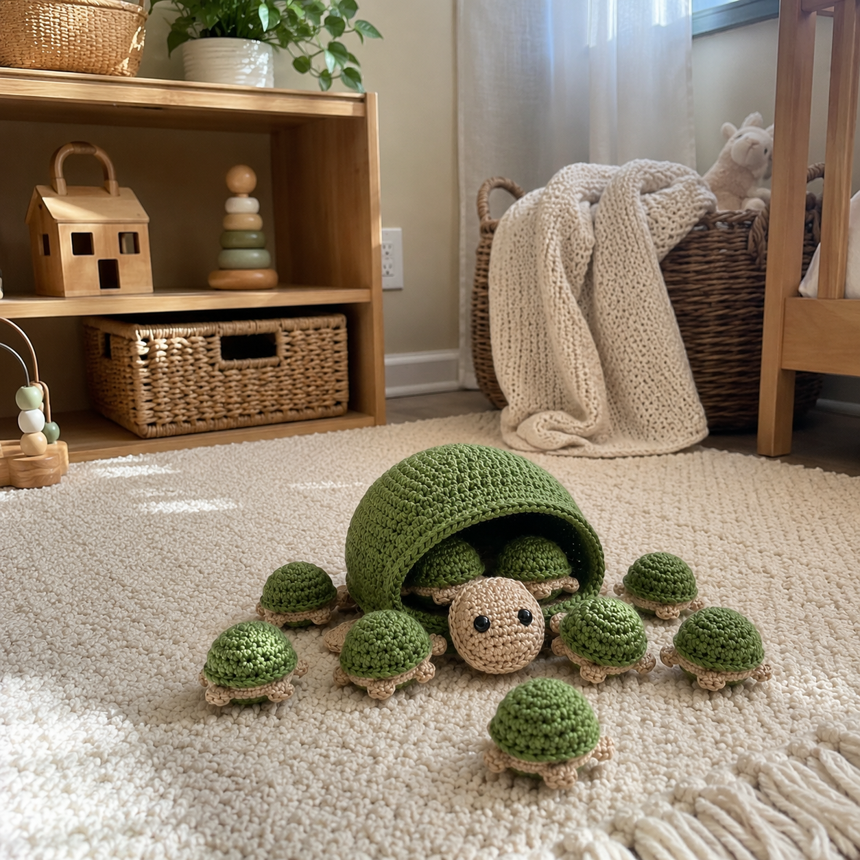 Crochet Turtle Memory Game PDF Pattern – Montessori Matching Toy Tutorial
