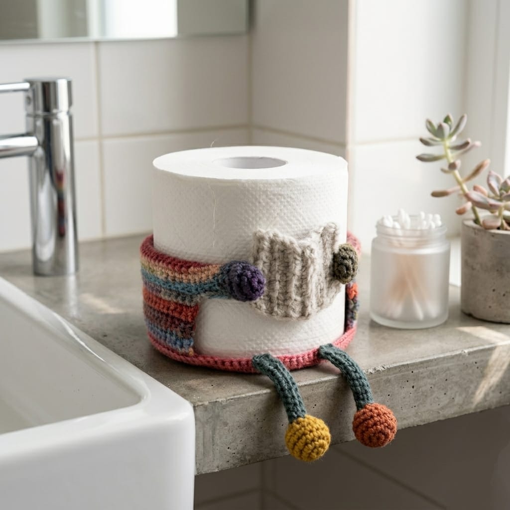 Pink Toilet Paper Holder Crochet (PDF Pattern + Vid tutorials)